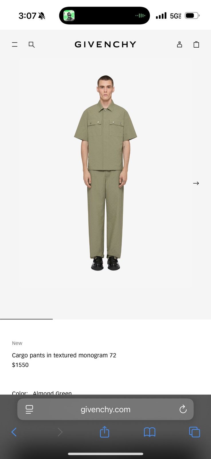 Givenchy Cargo Pant G Logo Size US 33 - 1 Thumbnail