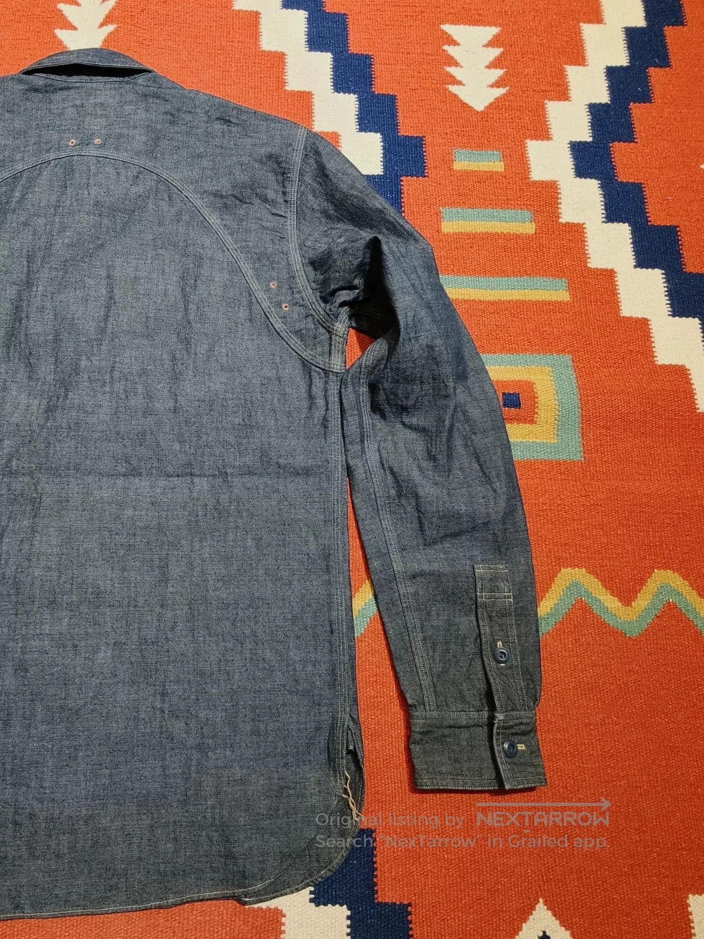 RRL Ralph Lauren RRL Double RL Denim Oxford Work Shirt. Size US M / EU 48-50 / 2 - 9 Thumbnail