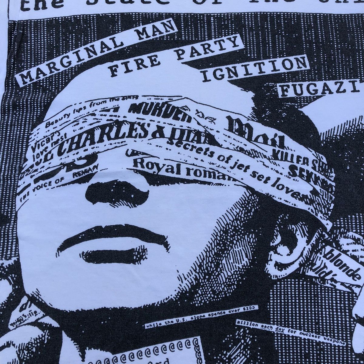 Band Tees × Vintage 🔥Rare🔥The State Of The Union Headlines Fugazi Punk List Size US L / EU 52-54 / 3 - 3 Thumbnail