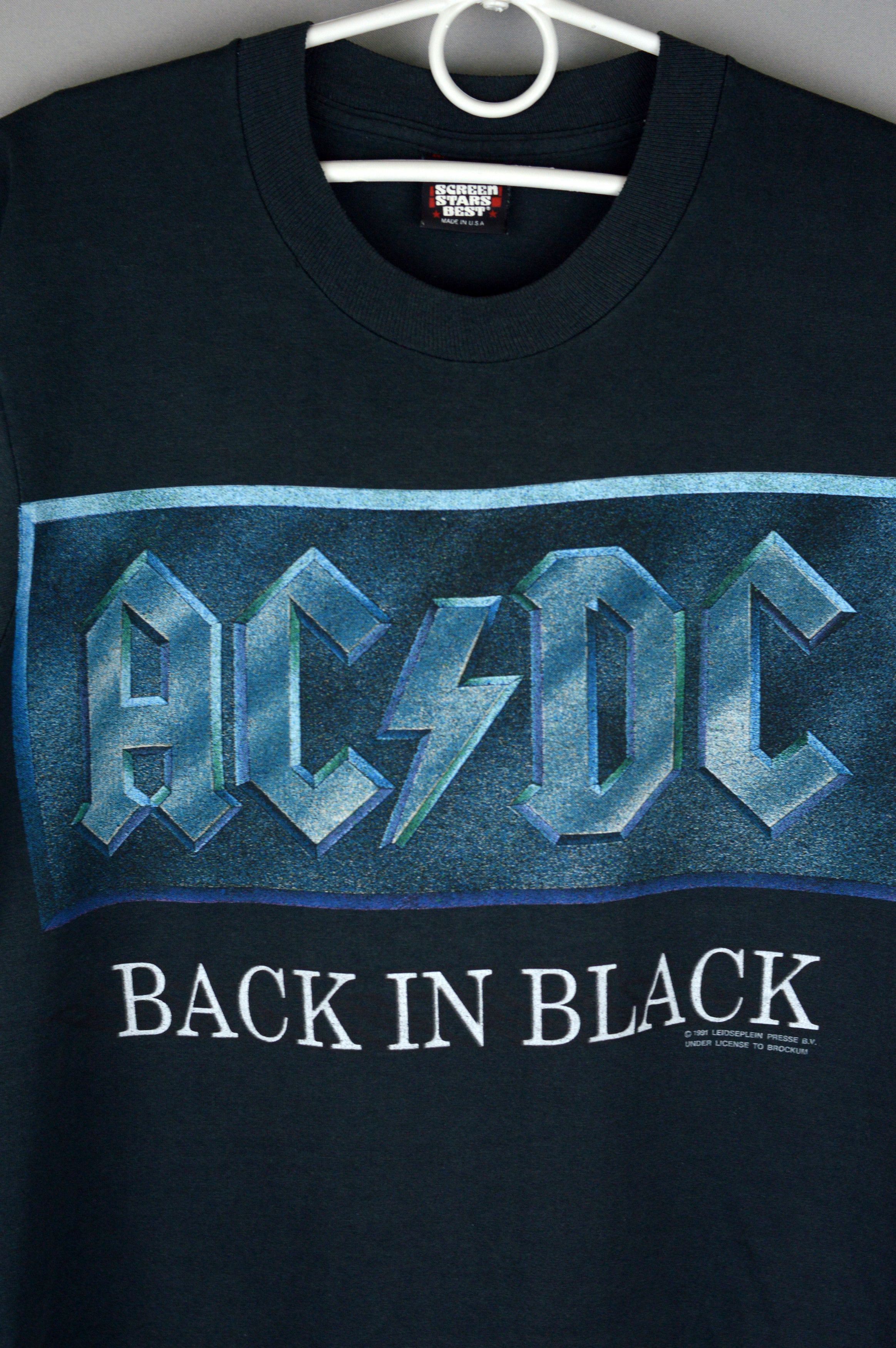 Band Tees × Vintage Vintage AC DC Back In Black 1991 t shirt Size US M / EU 48-50 / 2 - 3 Thumbnail