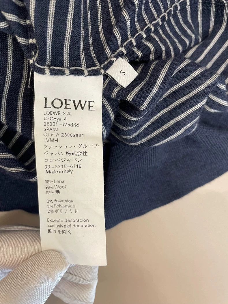 Loewe LOEWE Blue and white striped wool long sleeve sweater Size S / US 4 / IT 40 - 7 Thumbnail