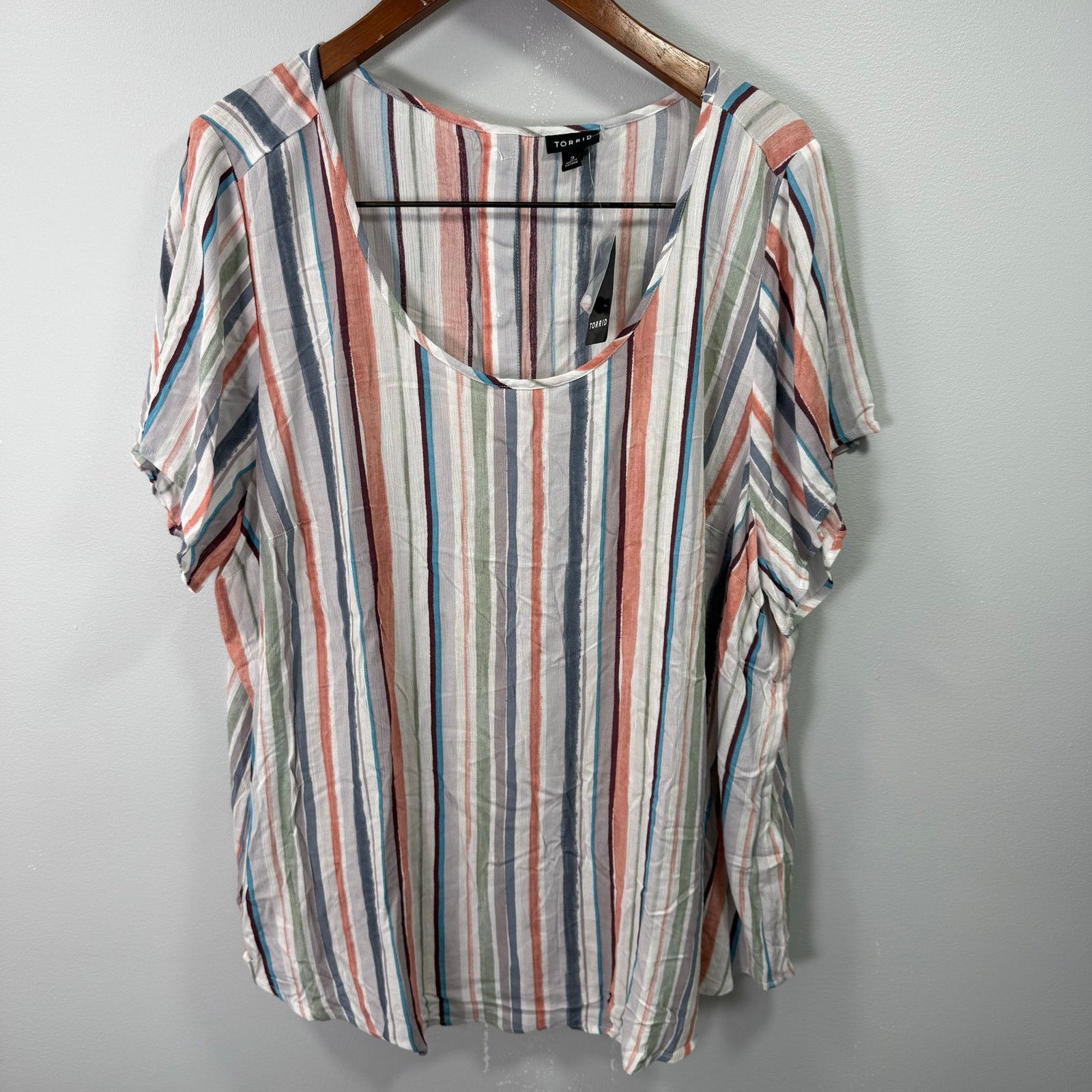 Other Torrid Women’s Plus Blouse Top 3X Rayon Striped NEW # G595 Size 3XL / US 20-22 - 7 Thumbnail