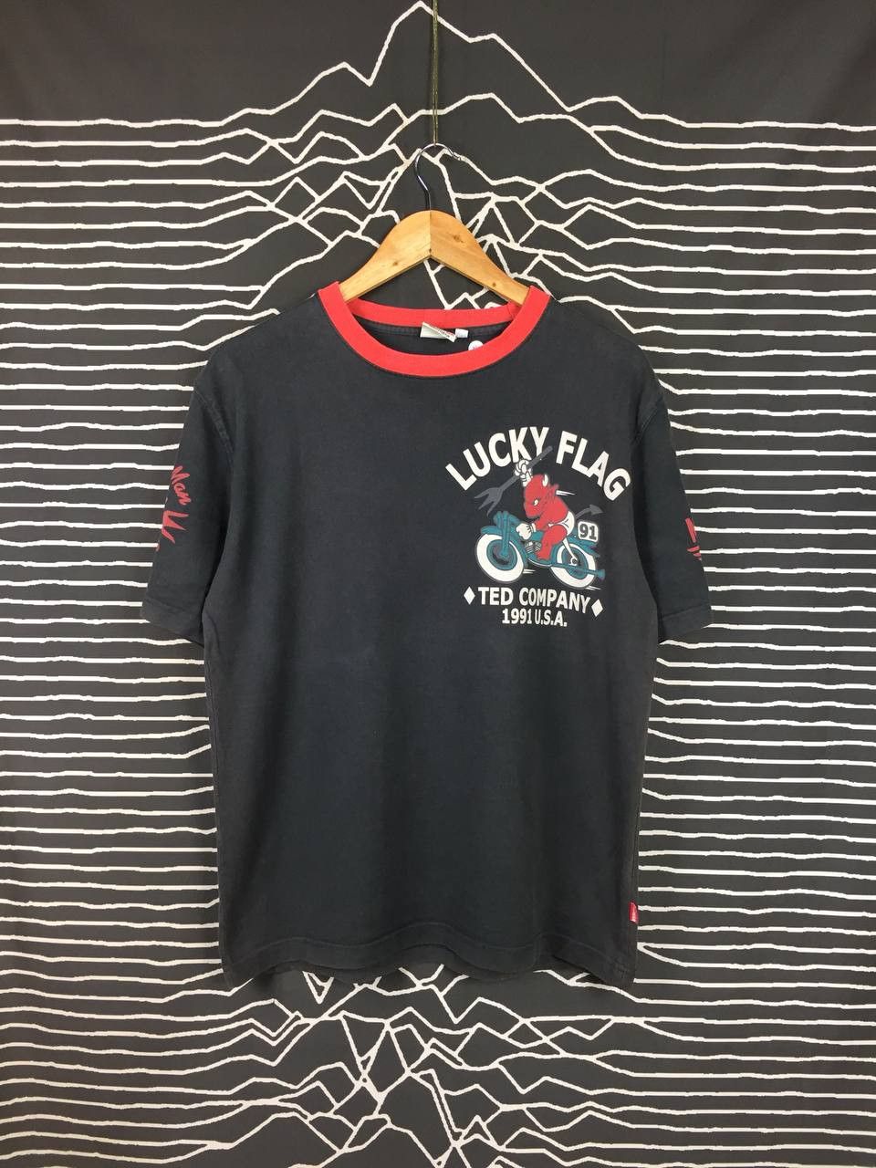 Japanese Brand Ted Company Lucky Flag Devil's Motorcycle Races Tee Size US L / EU 52-54 / 3 - 4 Thumbnail