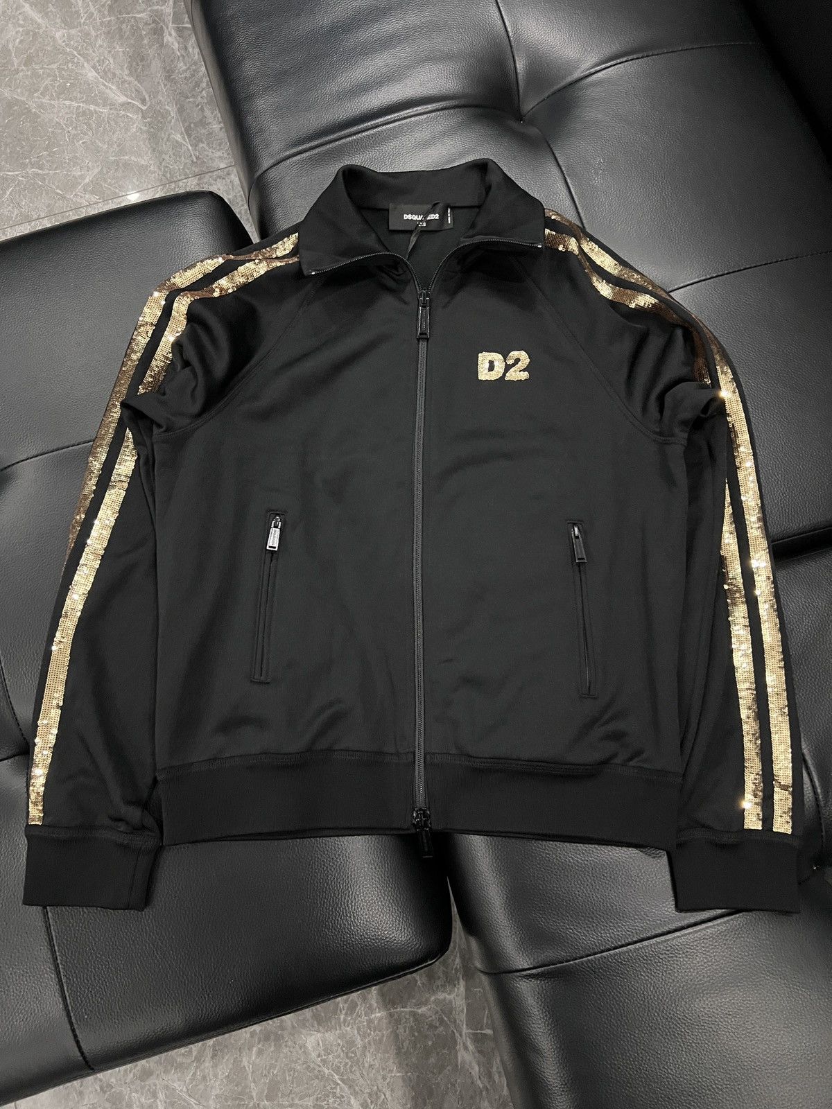 Dsquared2 Dsquared2 2018 D2 Striped Sequin Zip-Up Jacket Size US XXS / EU 40 - 3 Thumbnail