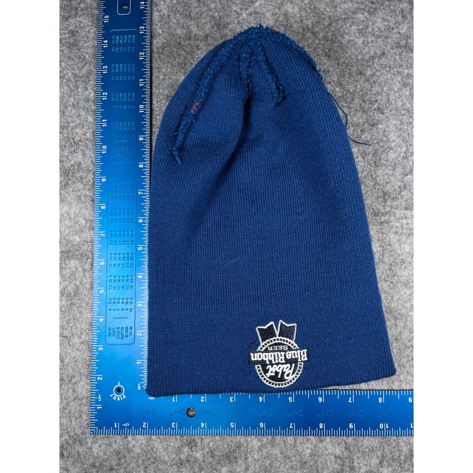 Mad Engine VINTAGE Pabst Blue Ribbon Beanie Mad Engine Beanie Adults One Size Blue Striped Acrylic Knit Beanie Mens Size ONE SIZE - 5 Thumbnail