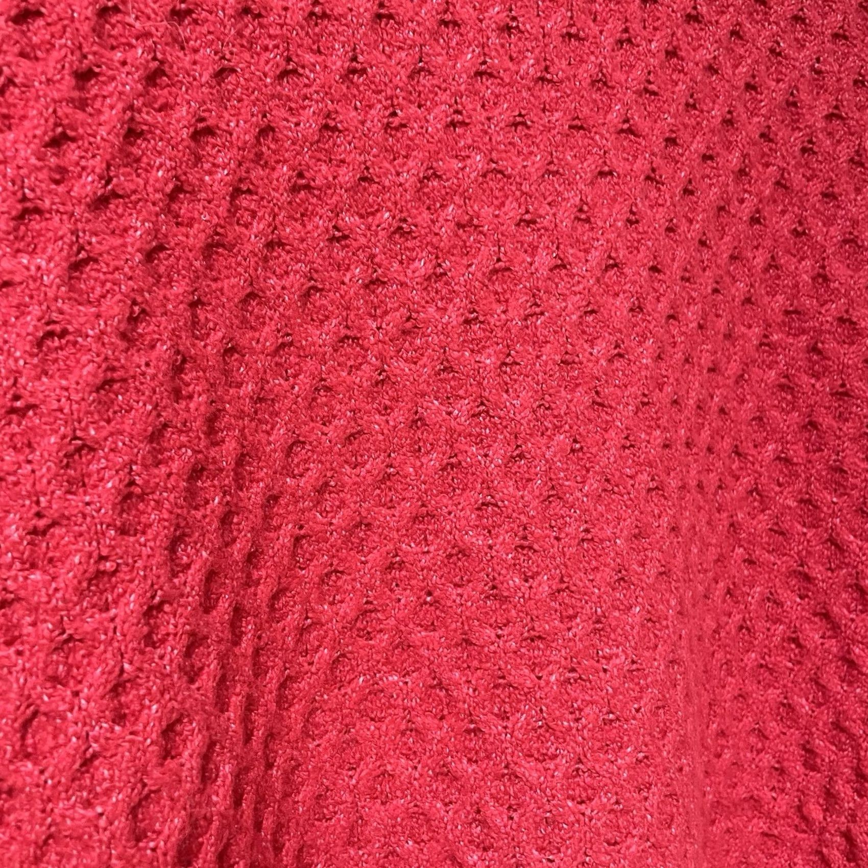 Vintage St. John's Bay Womens Waffle Knit Crewneck Long Sleeve Sweater Red 1X XL Pullover Textured Ribbed Knit Holiday Preppy Casual Size XL / US 12-14 / IT 48-50 - 3 Thumbnail