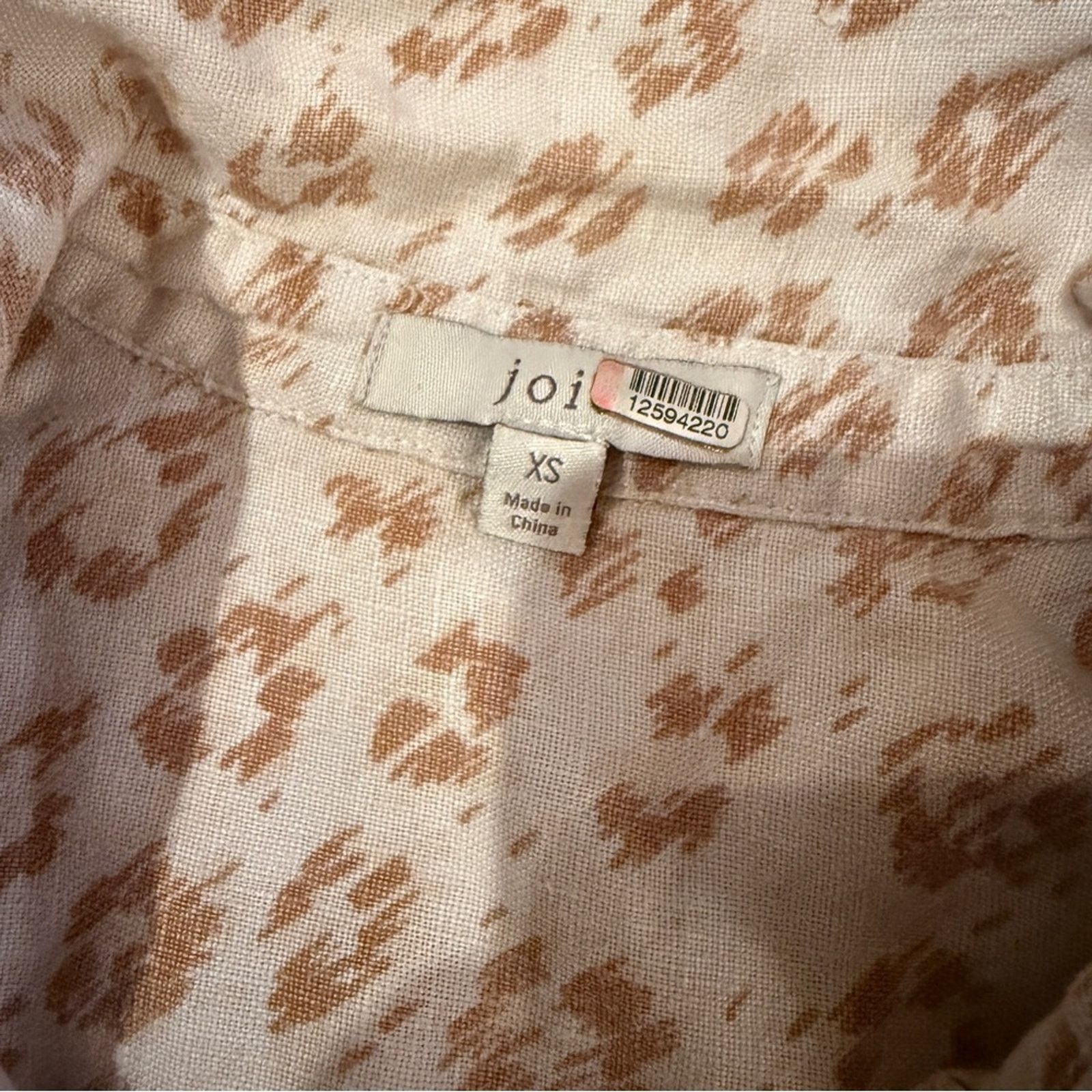 Joie Joie Coady 100% Linen Leopard Animal Print Midi Dress Sz XS Size XS / US 0-2 / IT 36-38 - 6 Thumbnail