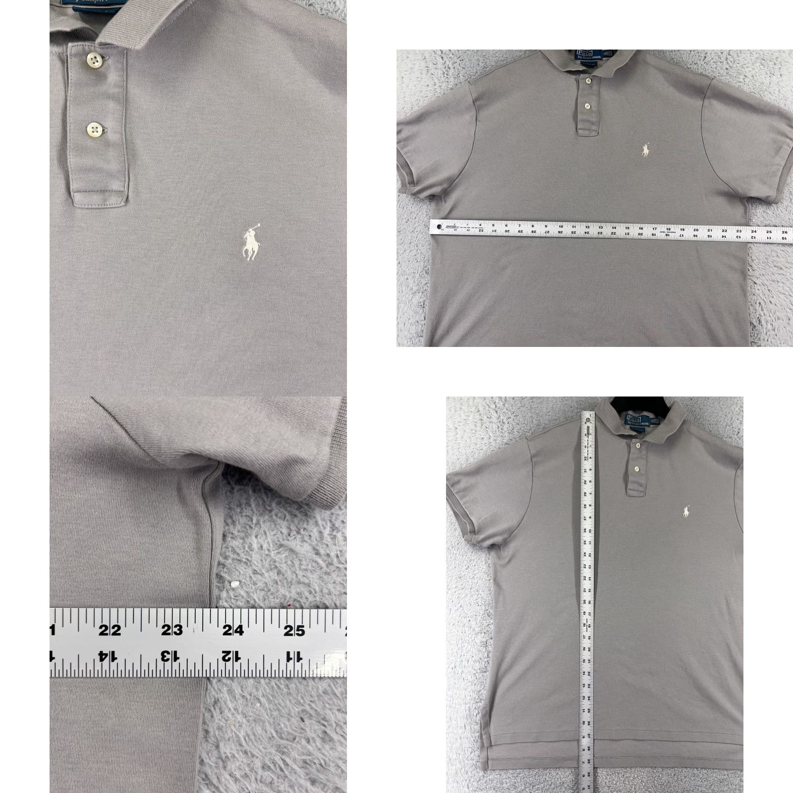 Ralph Lauren VINTAGE Ralph Lauren Polo Shirt Mens XL Gray Cotton Jersey Golf Shirt Size US XL / EU 56 / 4 - 8 Thumbnail