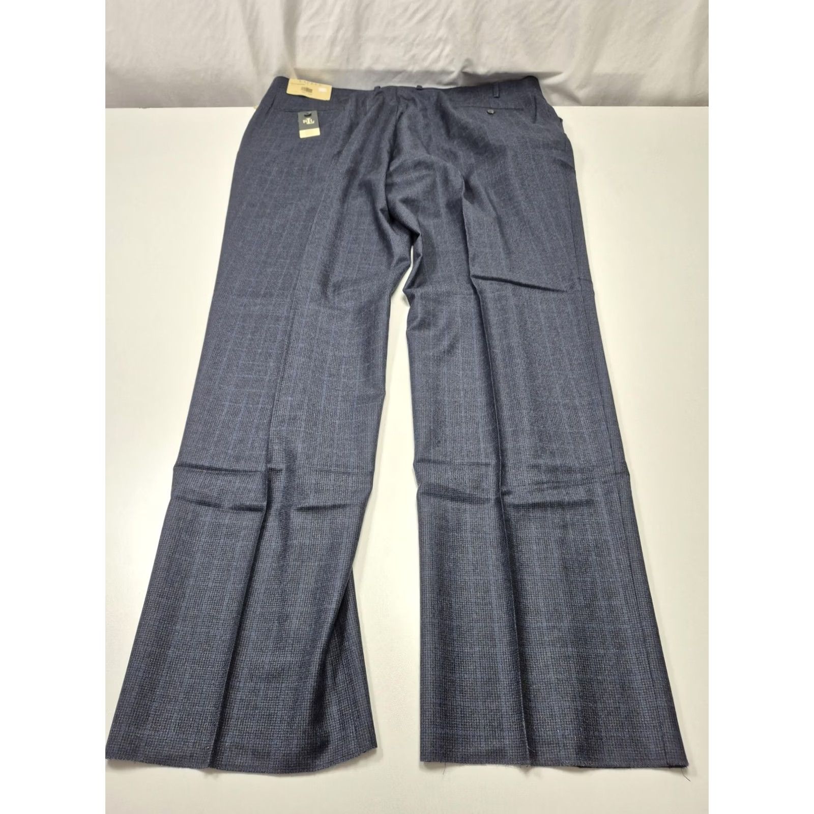 Ralph Lauren Ralph Lauren Dress Pants Men's 46 x 36 Wool Plaid Flat Front Navy Blue Pockets Straight Wool Dress Pants Mens Regular Size 46W 36L Size US 30 / EU 46 - 5 Thumbnail