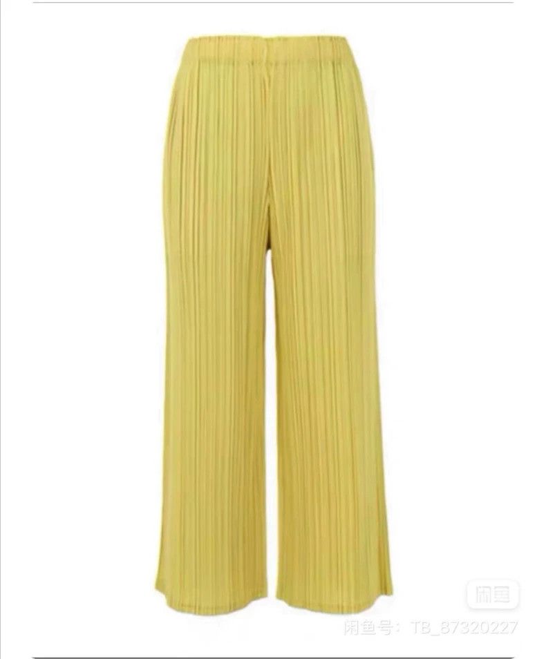 Issey Miyake Issey Miyake size:3 Prosperous yellow pleated long pants Size 22" - 1 Thumbnail