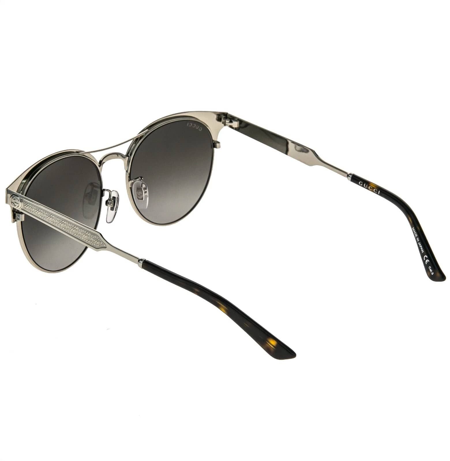 Gucci GUCCI 0075 GG0075S Silver Burgundy Metal Sunglasses 004 Size ONE SIZE - 8 Thumbnail