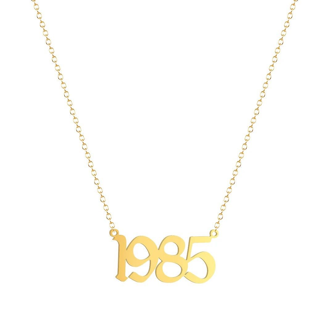 Jewelry Cxwind Stainless Steel Birth Year Necklaces For Women Men Size ONE SIZE - 4 Thumbnail
