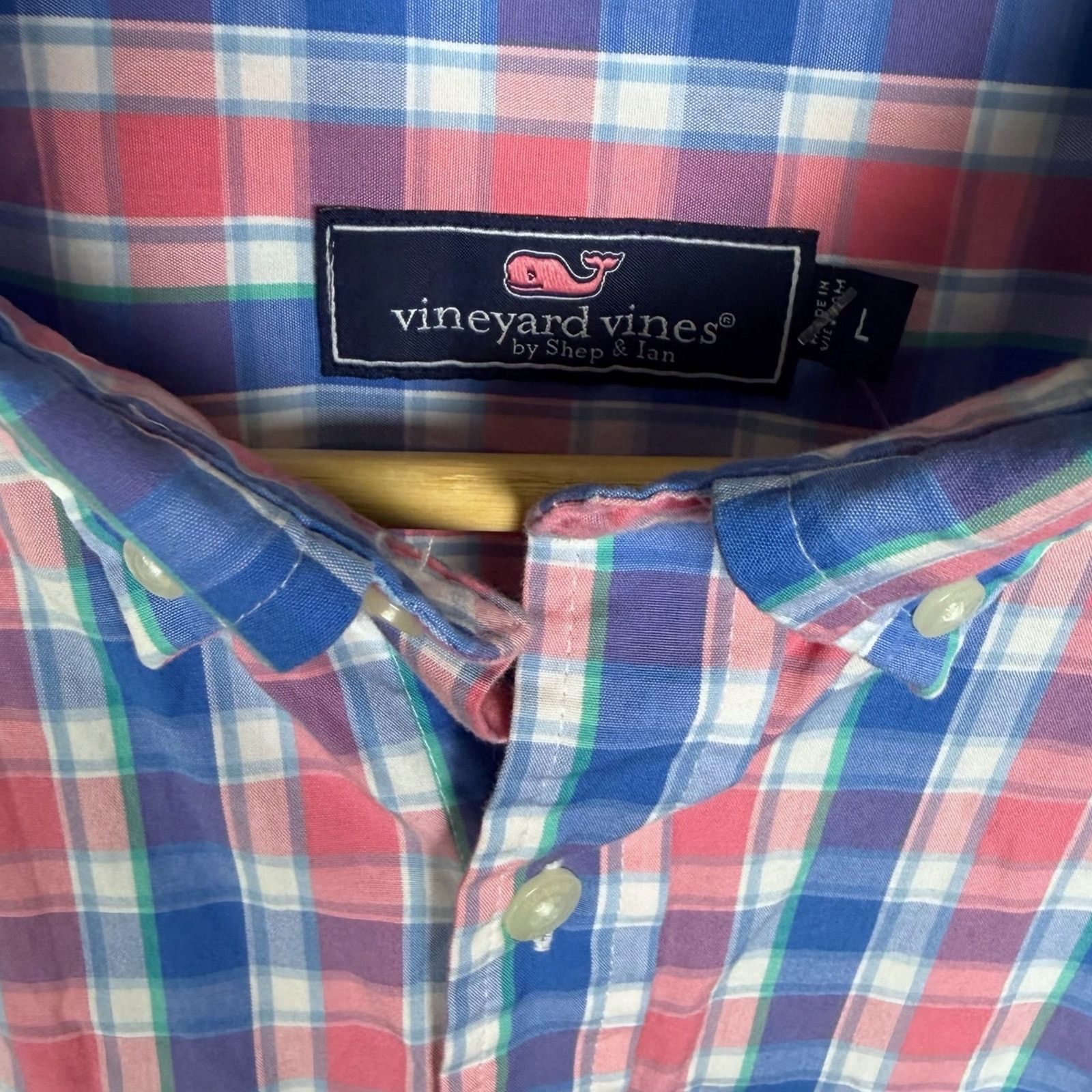 Vineyard Vines Vineyard Vines Gingham Men's Large Button Down Preppy Shirt Size US L / EU 52-54 / 3 - 6 Thumbnail