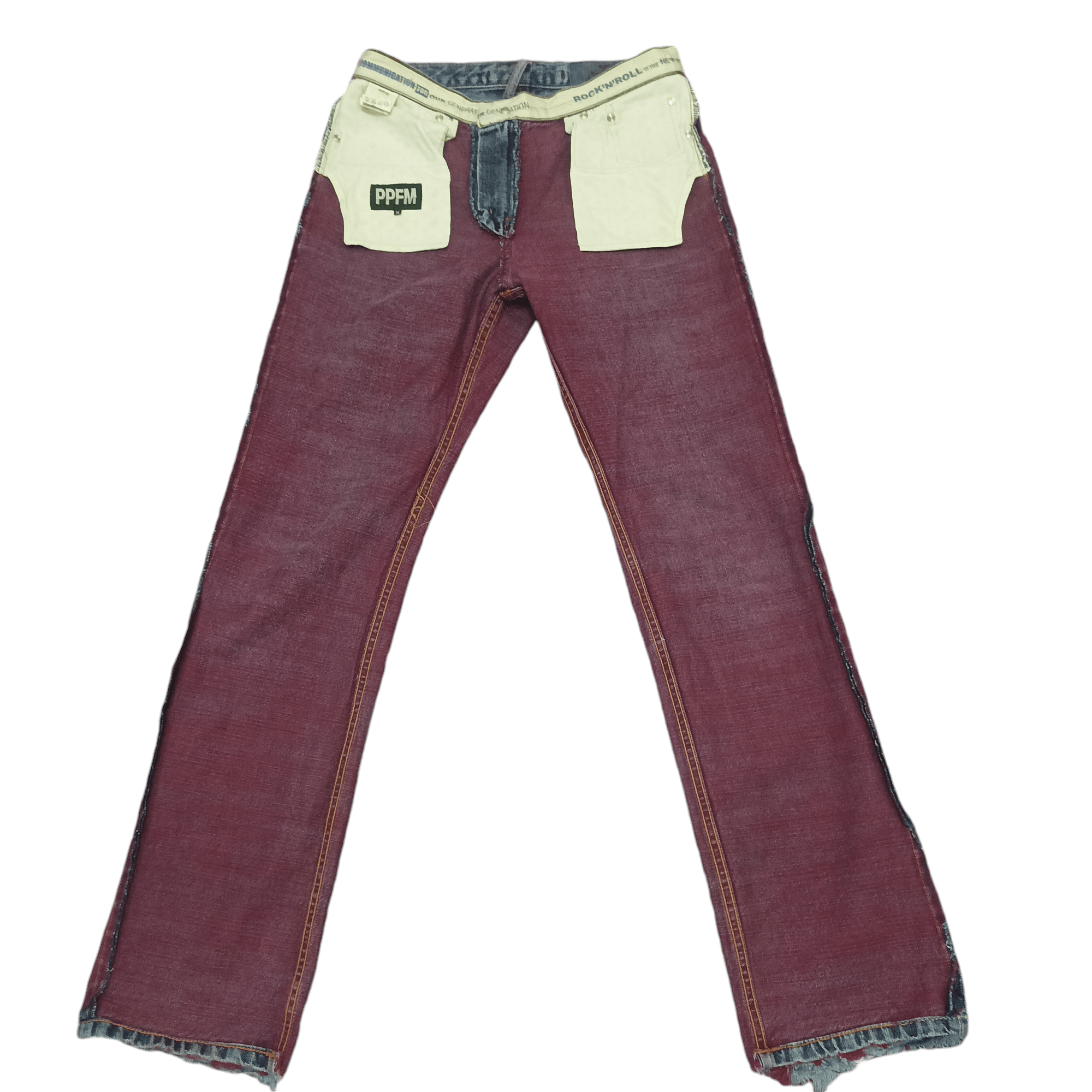 PPFM Rare PPFM Rock n Roll Jeans two tone colour distressed Size US 30 / EU 46 - 24 Thumbnail