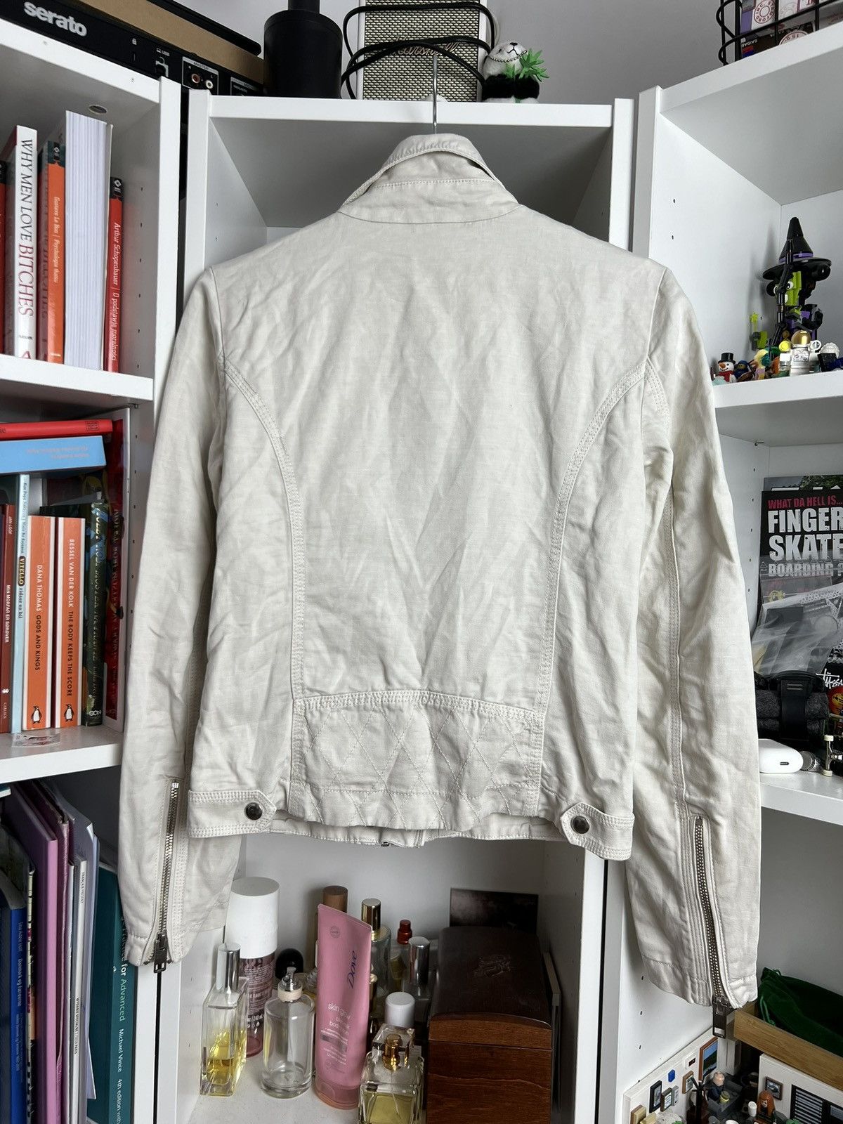 Diesel Vintage y2k Diesel Linien cropped moto / biker jacket XS 00s Size XS / US 0-2 / IT 36-38 - 2 Thumbnail
