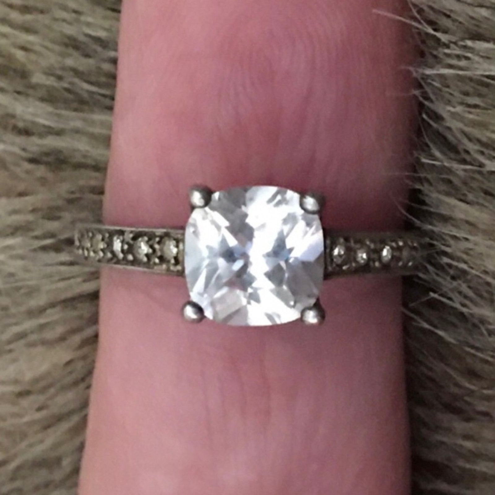 Vintage Vintage Avon .925 sterling silver CZ heart ring Size ONE SIZE - 2 Thumbnail