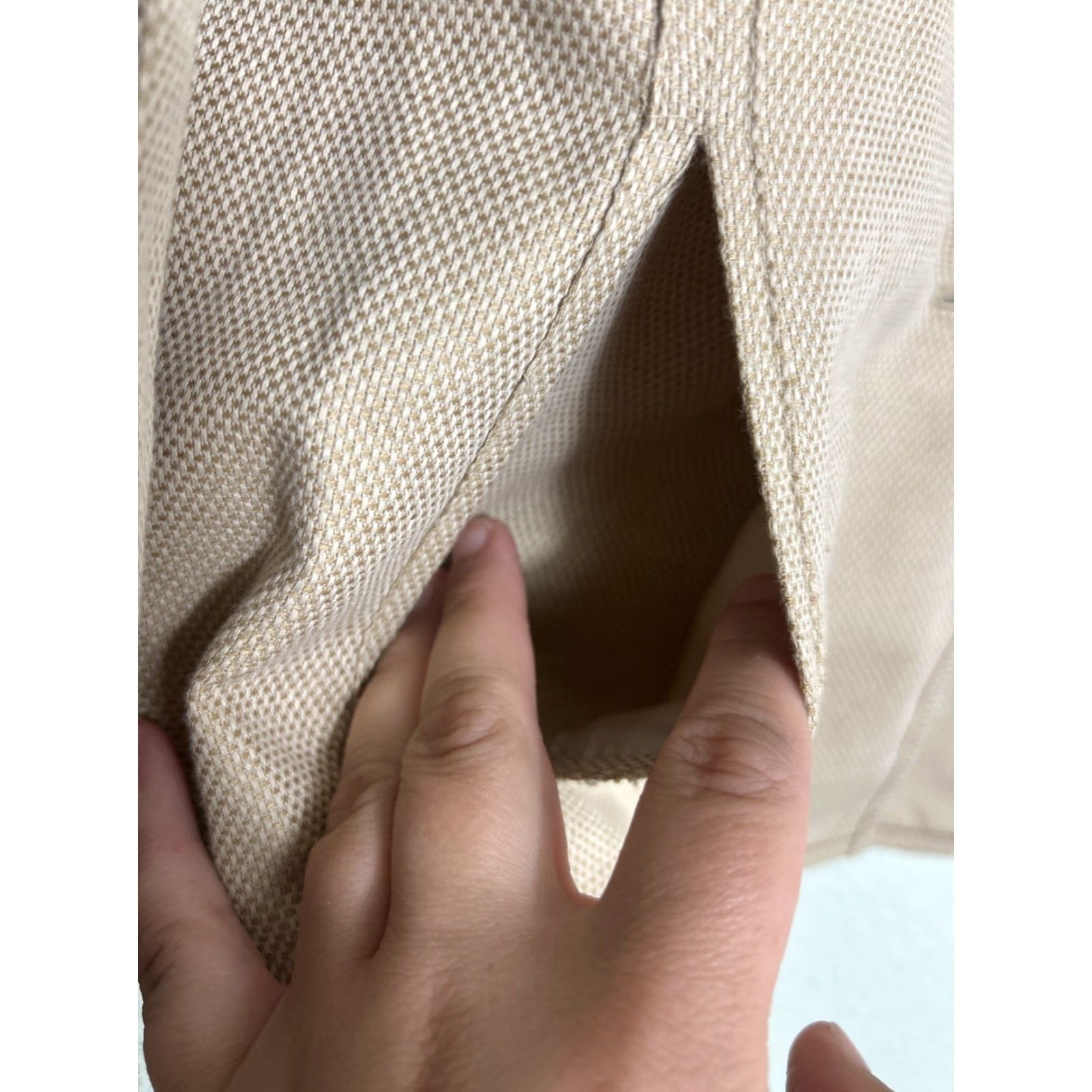 Evan Picone VINTAGE Evan Picone Coat Blazer Womens Large Button Up Beige Linen Cotton Blend Size L / US 10 / IT 46 - 6 Thumbnail