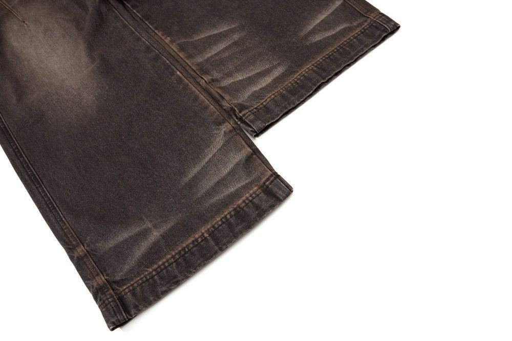 Vintage Hippie Street Men's Casual Washed Distressed Wide-Leg Jeans Size US 32 / EU 48 - 6 Thumbnail