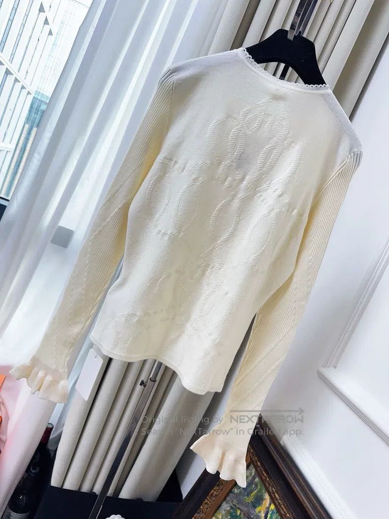 Hermes Hermes Muted Yellow Color Pattern Jacquard Flared Sleeve K Size XS / US 0-2 / IT 36-38 - 2 Thumbnail