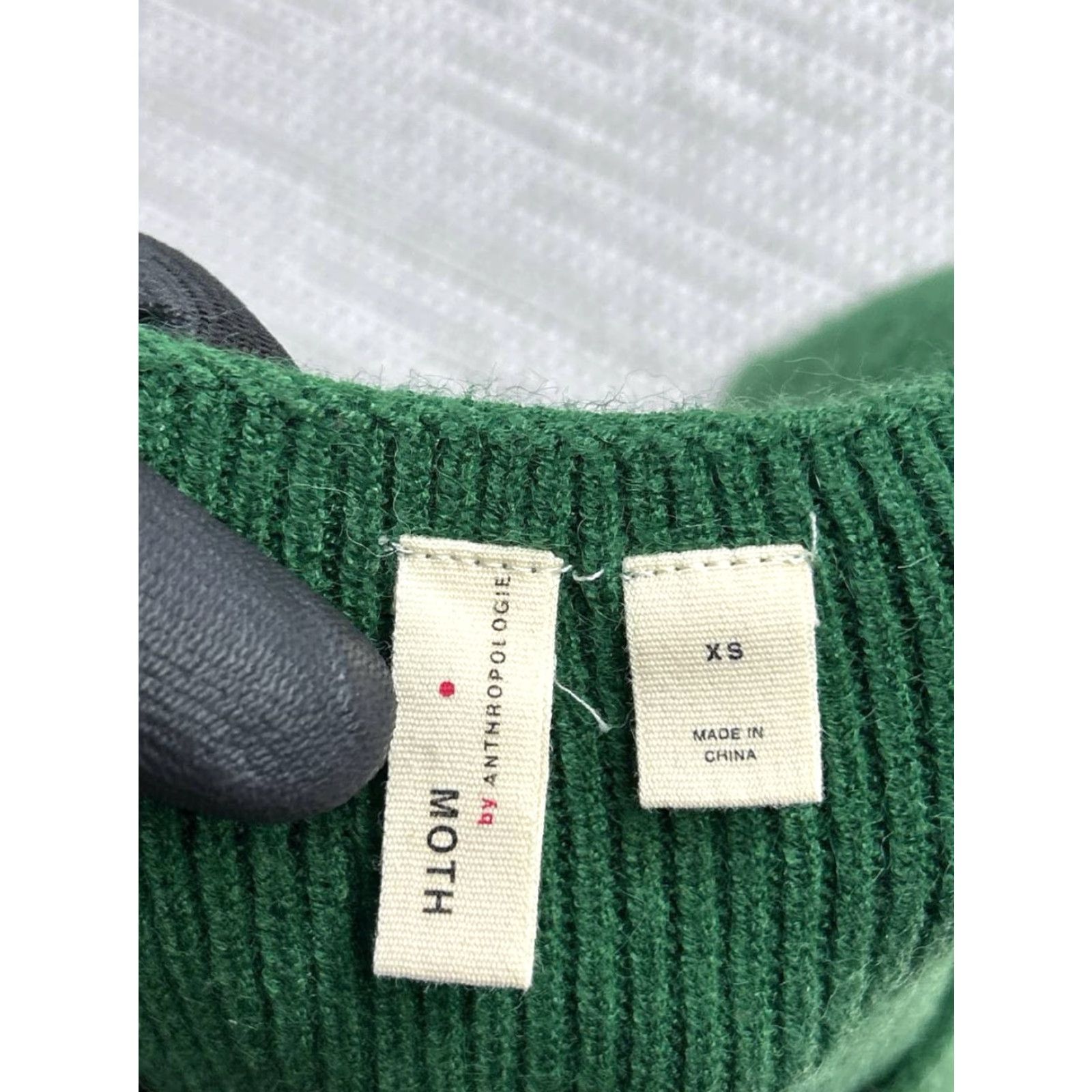 Vintage Moth Sweater Womens XS Green Knit Pullover Crew Neck Long Sleeve Regular Pullover Knit Winter Fall Spring Size XS / US 0-2 / IT 36-38 - 3 Thumbnail
