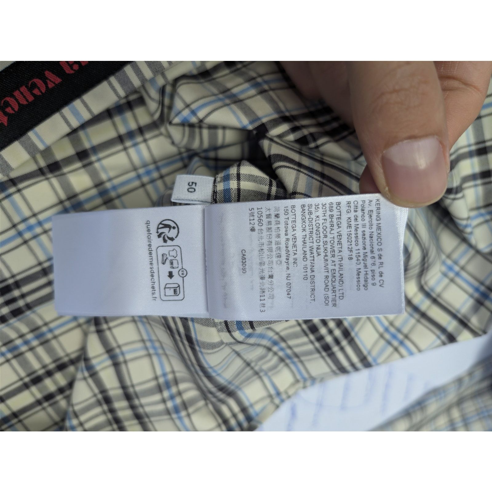 Bottega Veneta o1rshd1 Bold Check Composition Cotton Shirt in Chalk Size US M / EU 48-50 / 2 - 20 Thumbnail