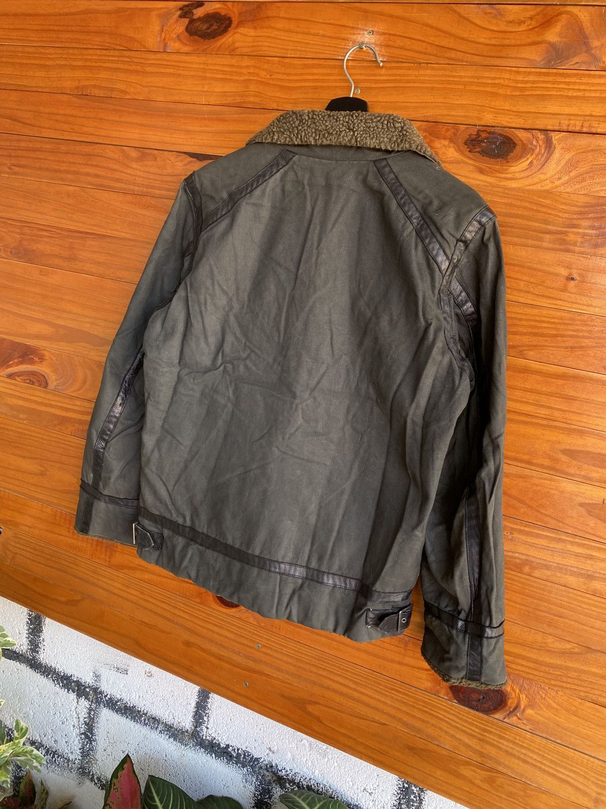 Japanese Brand Rattle Trap Sherpa Lined Olive Green Jacket Biker Winter Size US M / EU 48-50 / 2 - 15 Thumbnail