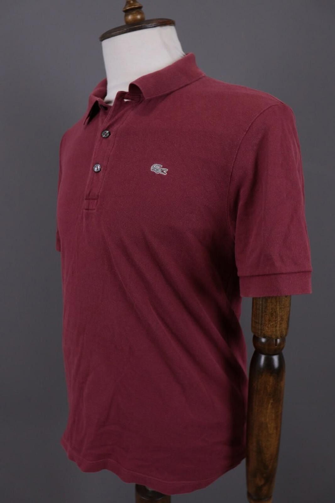 Lacoste Men Stretch Fit Burgundy Short Sleeve Polo Shirt Size 5 Size US M / EU 48-50 / 2 - 7 Thumbnail