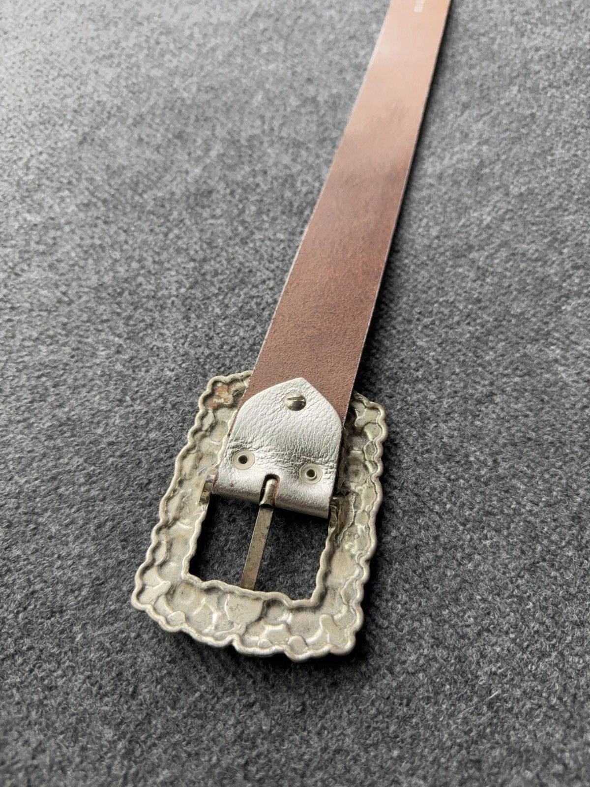 Japanese Brand Vintage Italian Vittozzi Leather Belt Boho Western Buckle Size ONE SIZE - 11 Thumbnail