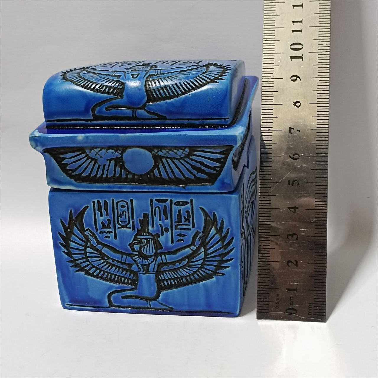 Other Egyptian Canopic Jars Set Pharaonic Resin Box Hieroglyphs Size ONE SIZE - 10 Thumbnail