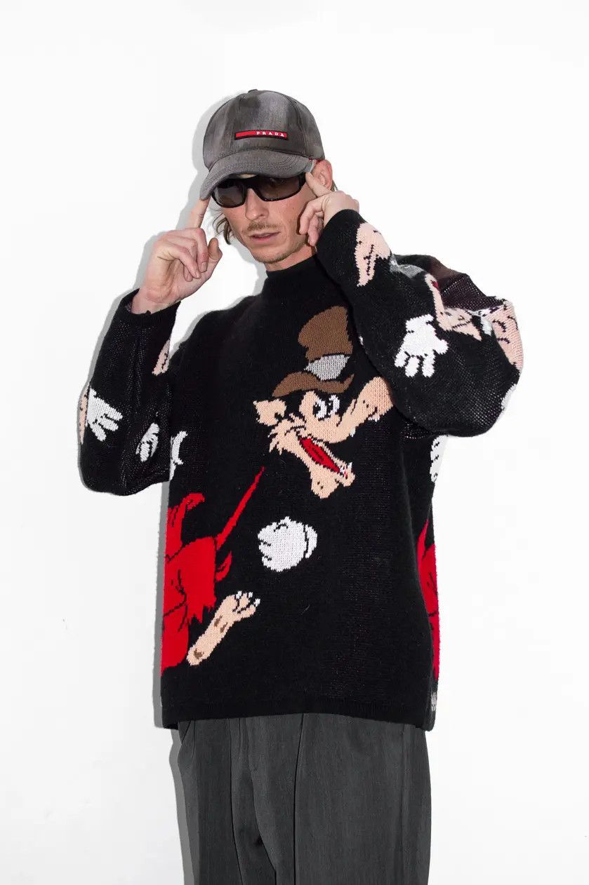 Designer × Disney × Vintage Rare 90s Collectible Disney Big Bad Wolf Chunky Sweater Size US L / EU 52-54 / 3 - 2 Thumbnail