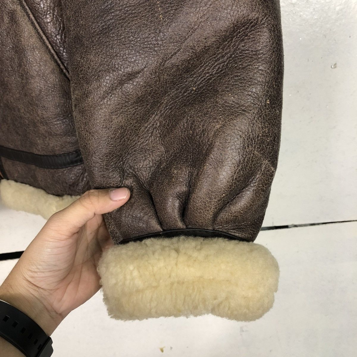 Vintage 🔥VTG LEATHER JACKET SHEARLING B3 PALMUS LIFE ISSEY MIYAKE Size US M / EU 48-50 / 2 - 18 Thumbnail