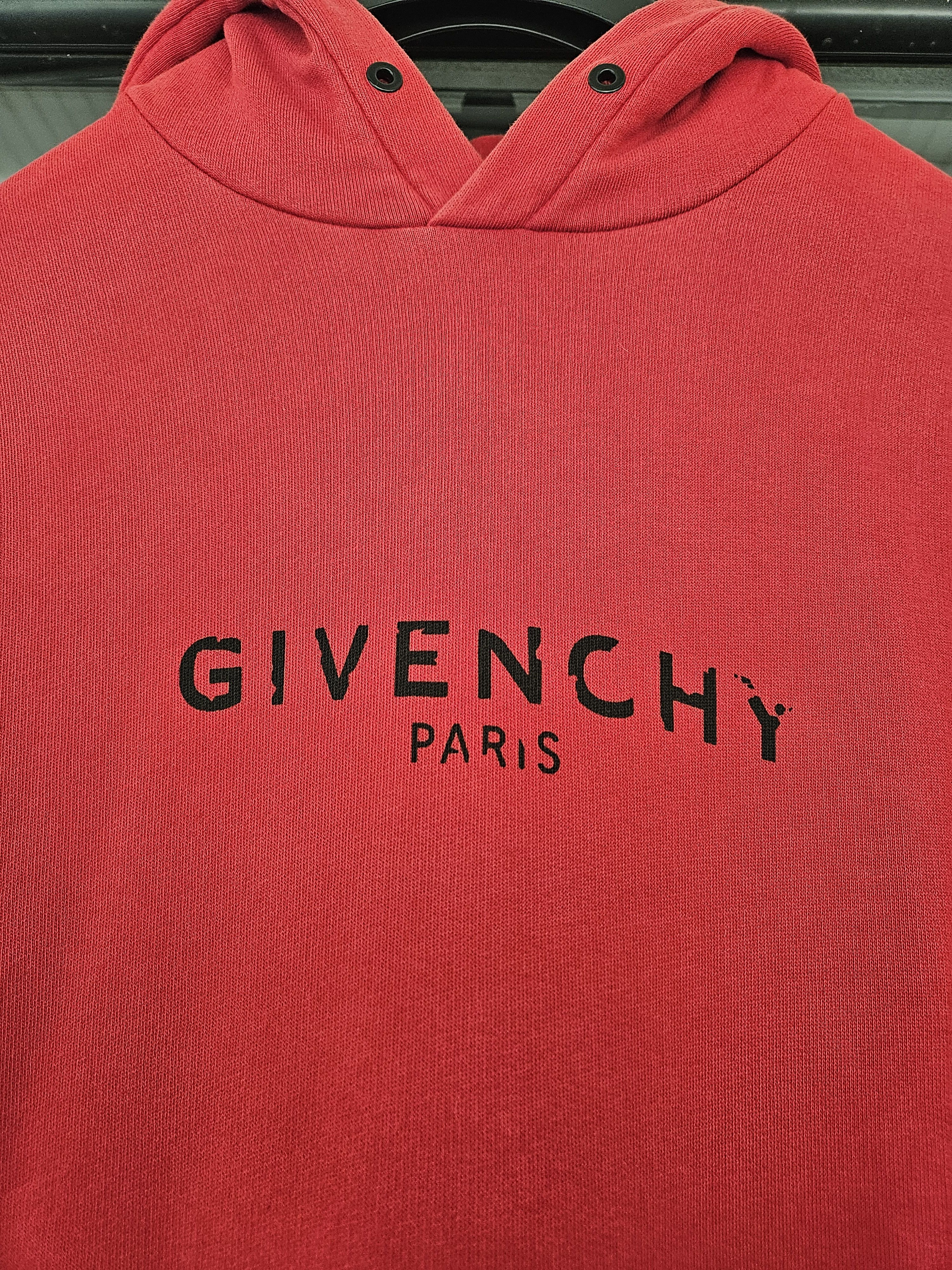 Givenchy Oversized Distressed Logo Red Hoodie Size US S / EU 44-46 / 1 - 3 Thumbnail