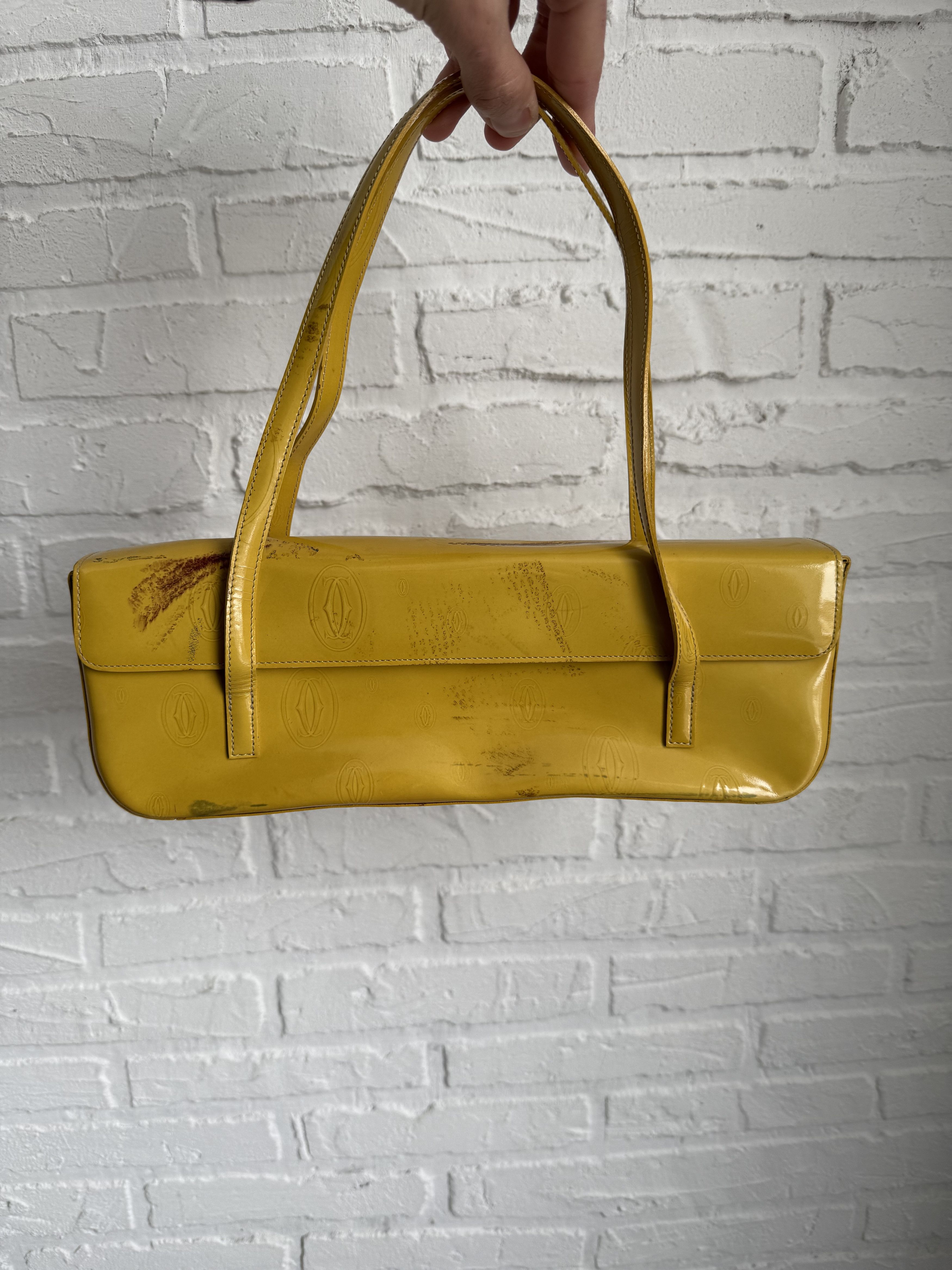 Cartier Vintage Cartier yellow patent leather monogram shoulder bag Size ONE SIZE - 7 Thumbnail