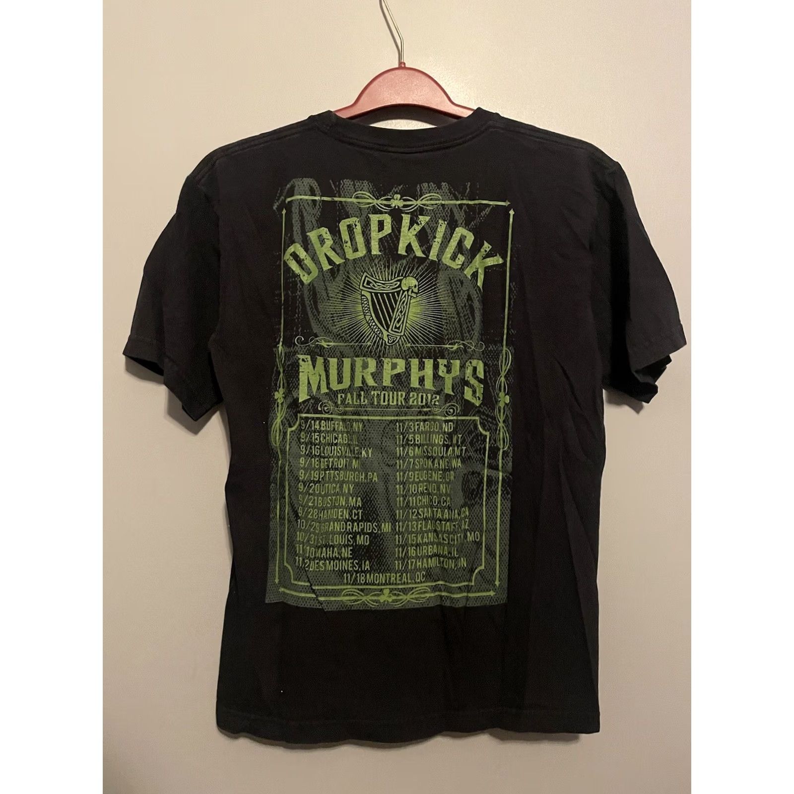Vintage VINTAGE Dropkick Murphys 2012 Fall Tour Concert T-Shirt M Black Crew Neck Short Sleeve Bayside Heavyweight Men Band Fall 2012 Mens Shirts Size US M / EU 48-50 / 2 - 5 Thumbnail