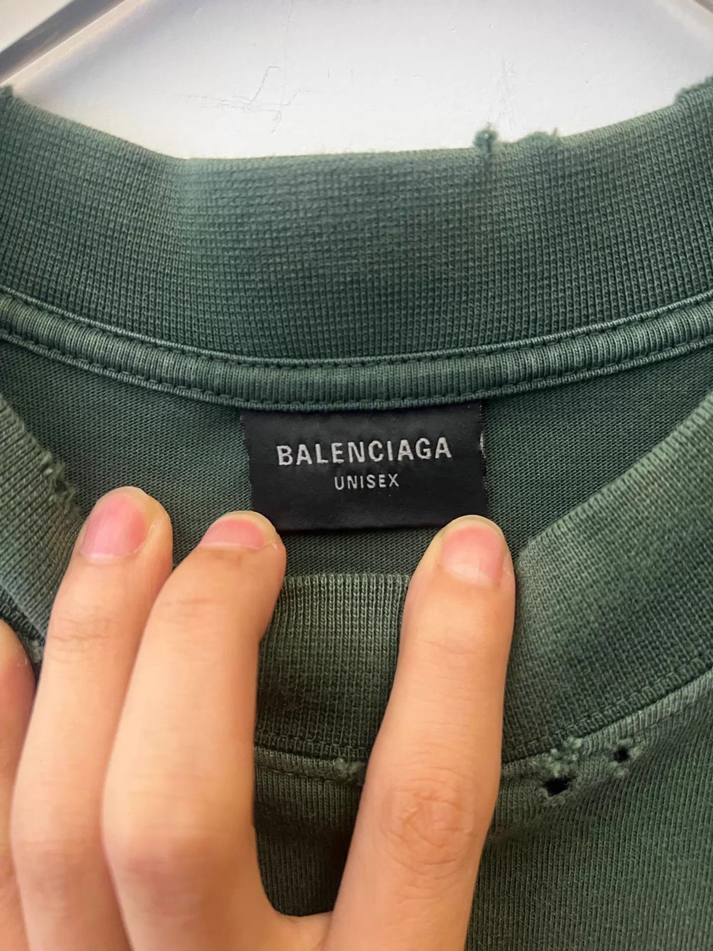 Balenciaga Balenciaga SS24 Logo Print Knit Crewneck T-Shirt Men's Green L Size US L / EU 52-54 / 3 - 3 Thumbnail