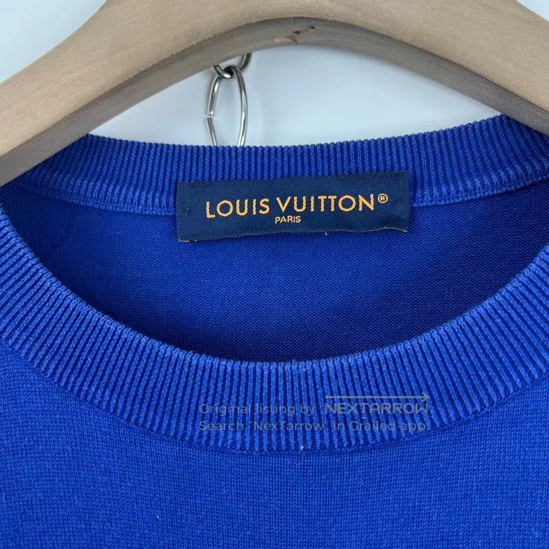 Louis Vuitton Louis Vuitton 1854 White and Blue Knit Short Sleeve Size US XXL / EU 58 / 5 - 6 Thumbnail