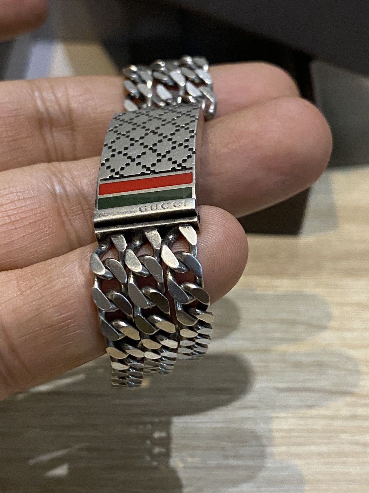 Gucci Authentic GUCCI Diamantissima Bracelet Silver 925 Kihei Size ONE SIZE - 7 Thumbnail