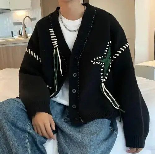 Japanese Brand V-Neck Oversize Knitted Cardigan Size US XXL / EU 58 / 5 - 2 Thumbnail