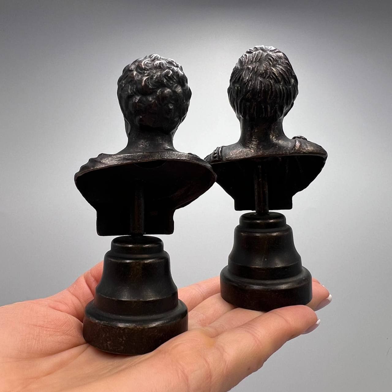 Vintage Two Vintage metalStatue Bust Roman Emperors Caracalla Traian Size ONE SIZE - 2 Thumbnail