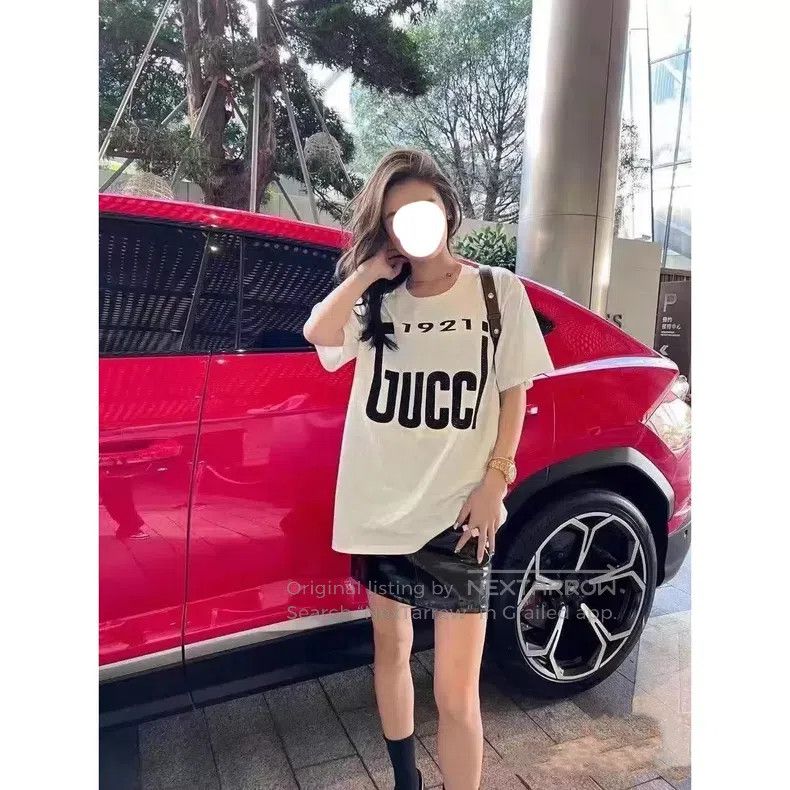 Gucci Gucci Beige cotton rhinestone logo letter round-neck short Size US S / EU 44-46 / 1 - 9 Thumbnail