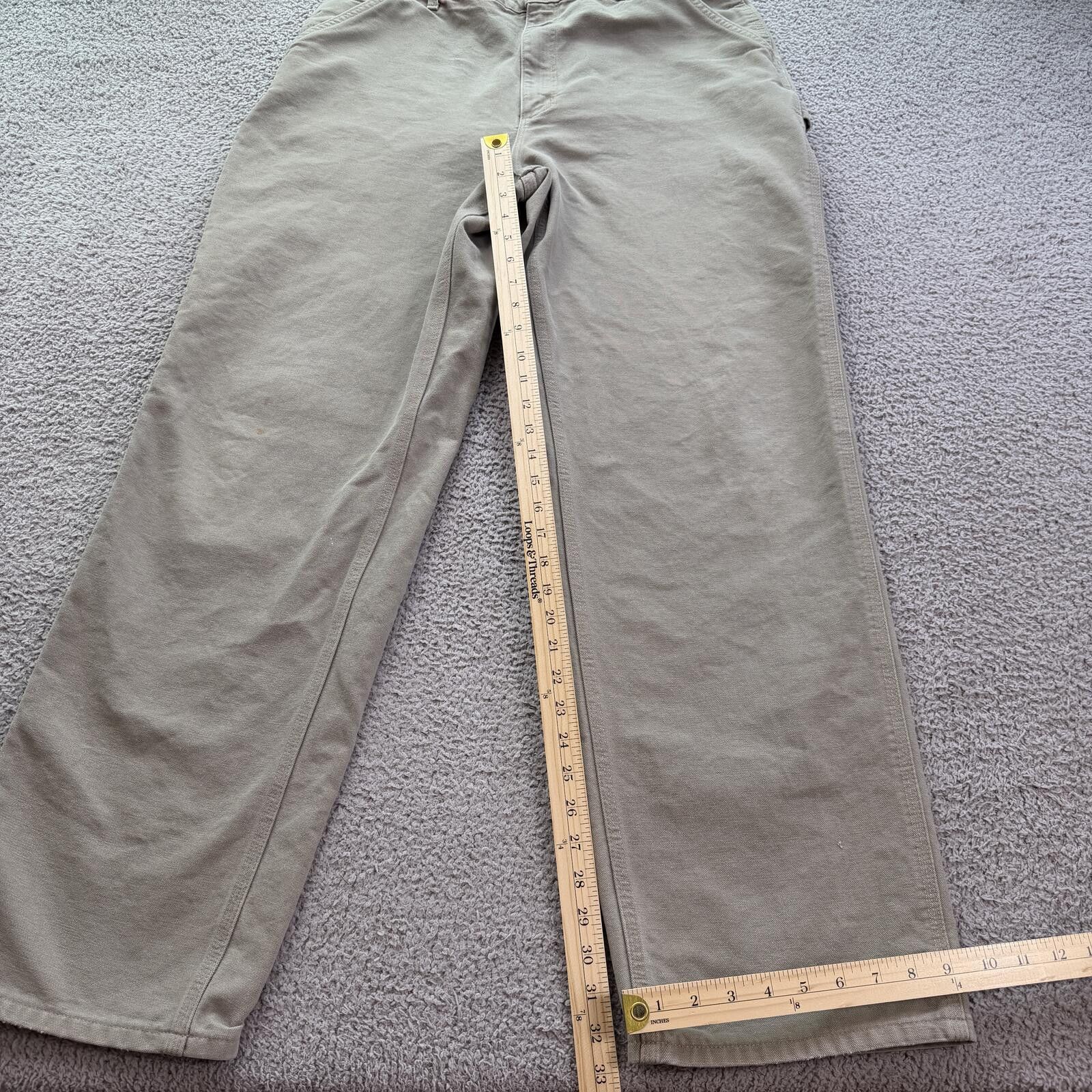 Carhartt Carhartt B17 Original Dungaree Fit Work Pants Khaki 30x34 Size US 30 / EU 46 - 4 Thumbnail
