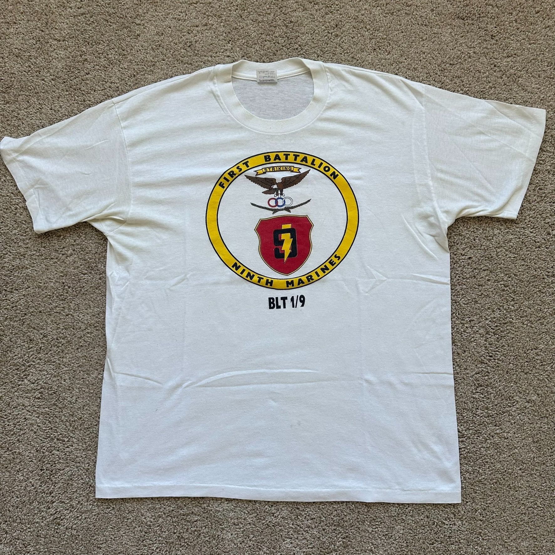 Vintage Vintage USMC Marine Corps T-Shirt 1/9 1st Battalion 9th Mari Size US XL / EU 56 / 4 - 6 Thumbnail