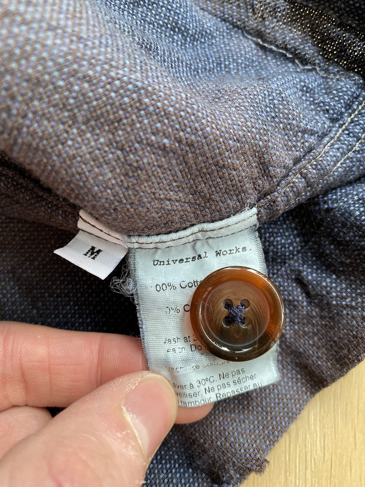 Universal Works Pincheck Dirty Mud-Indigo - Chore Jacket Size US M / EU 48-50 / 2 - 22 Thumbnail