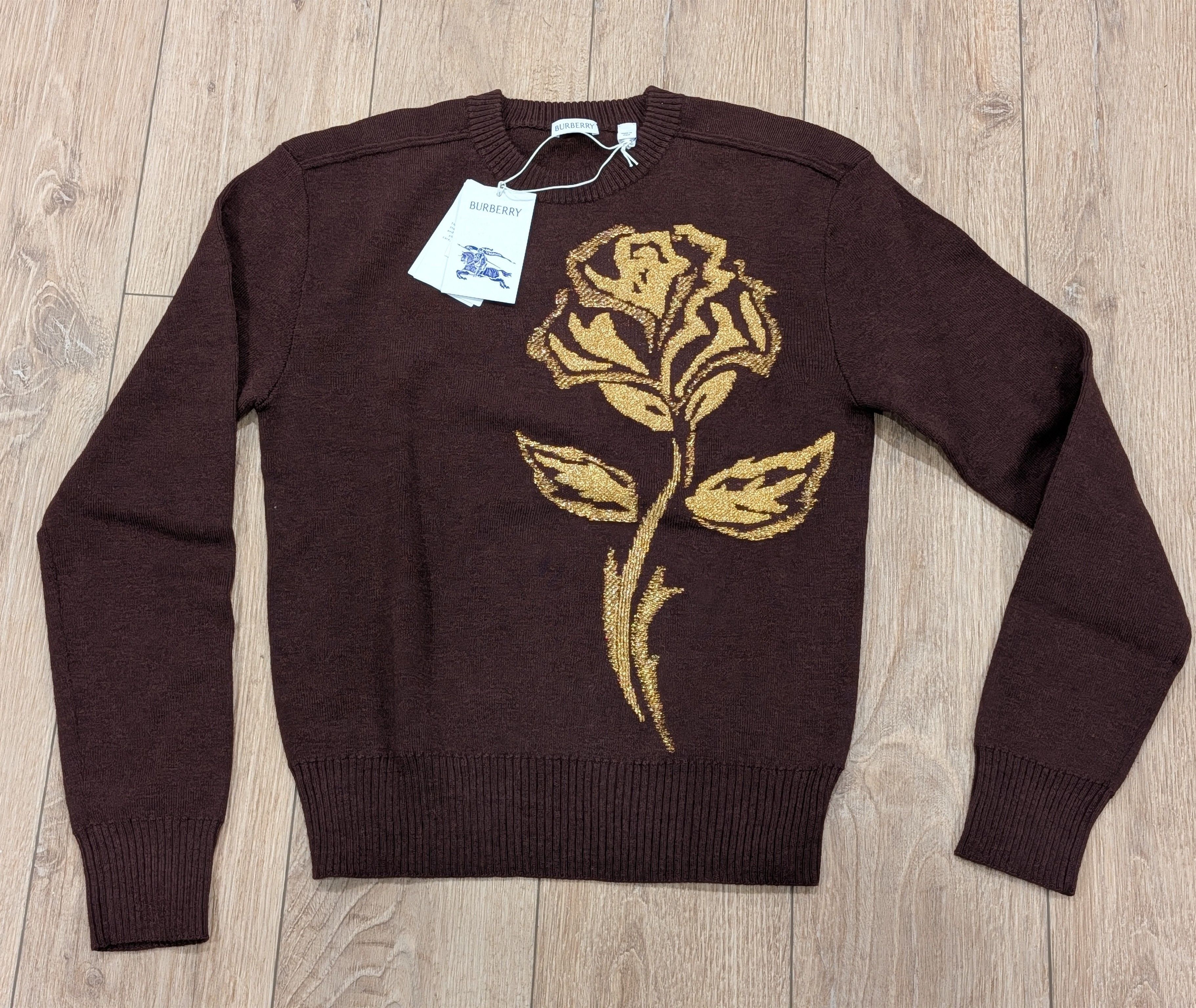 Burberry Burberry Stretch Floral Crewneck Sweater Treacle Small Size US S / EU 44-46 / 1 - 1 Thumbnail