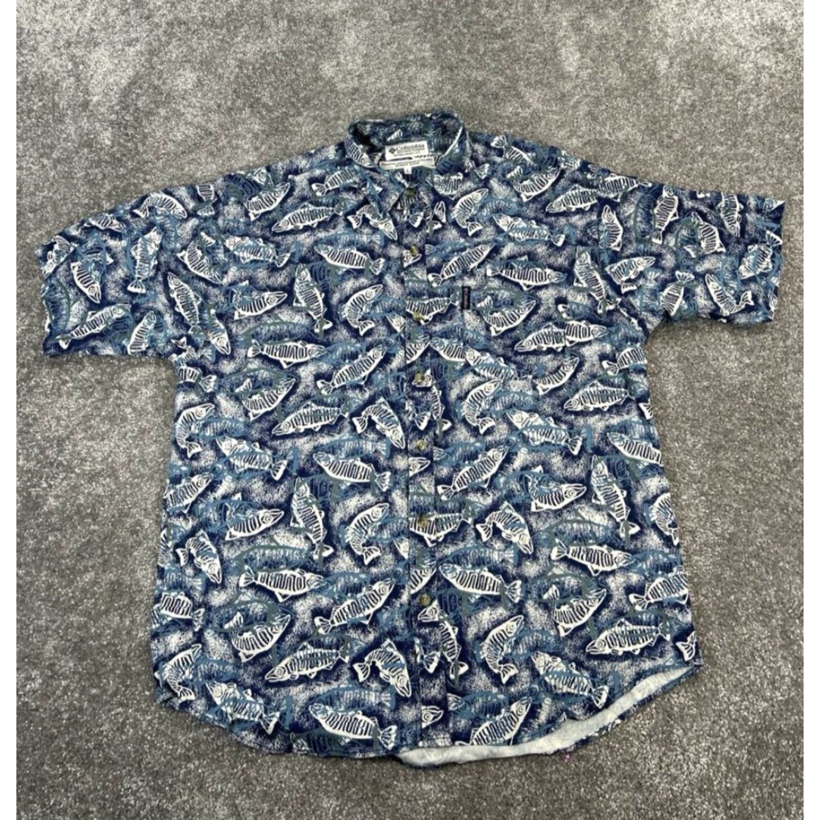 Vintage Columbia Shirt Mens Large Blue Button Up Size US L / EU 52-54 / 3 - 2 Thumbnail