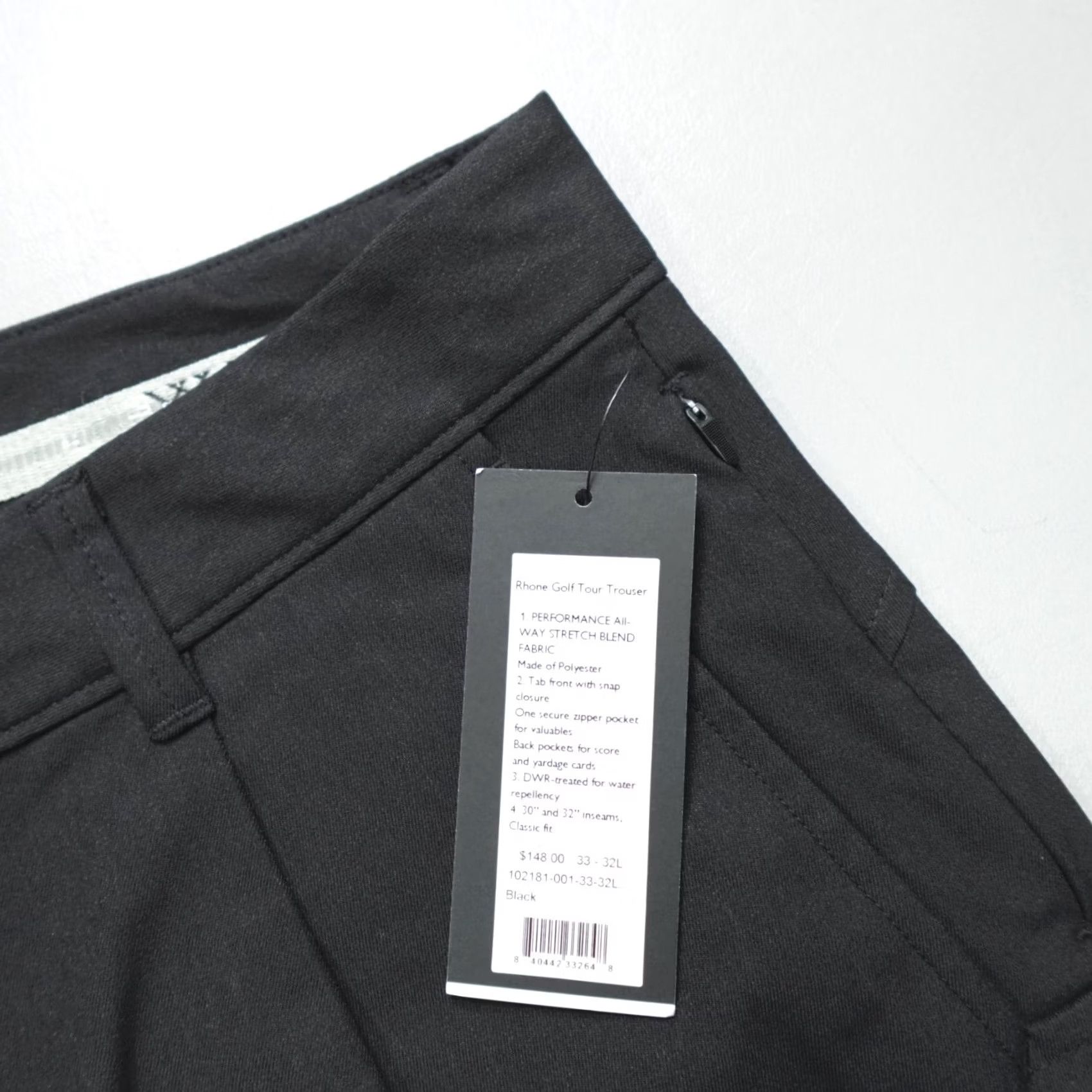 Rhone Rhone Golf Tour Trouser Pants Black Size 33x32 Classic Fit Performance Pants Men Regular Sl Size US 34 / EU 50 - 2 Thumbnail
