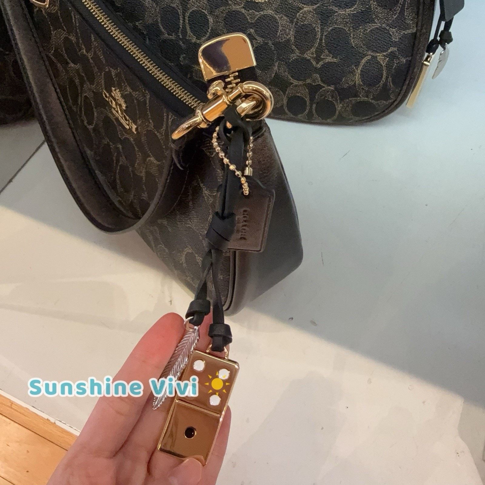 Coach NWT Coach Teri Shoulder Bag Loved Charms CDY18 Gold/Brown Size ONE SIZE - 2 Thumbnail