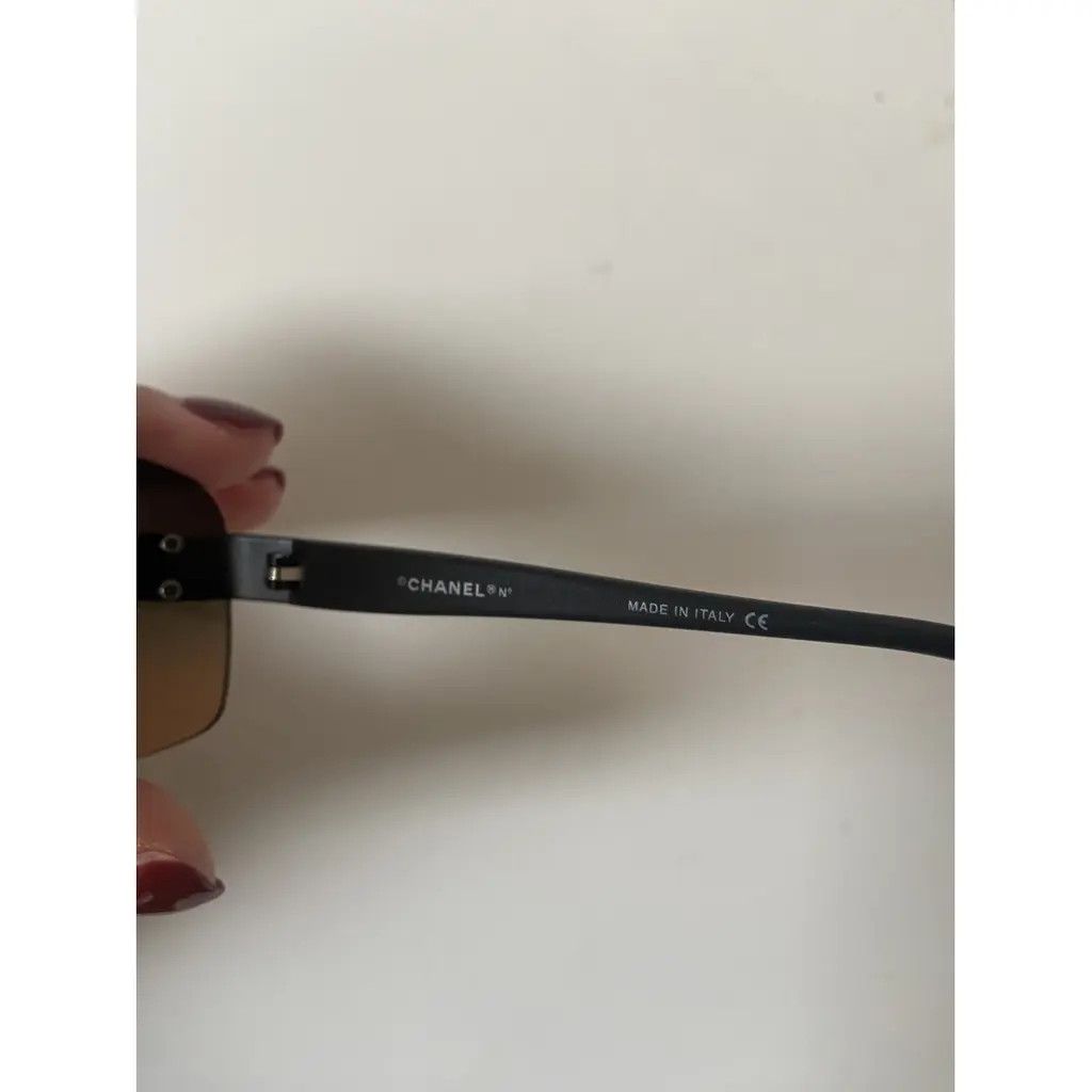 Chanel CHANEL SUNGLASSES 4026 LOGO Black Metal Vintage Iconic 4017 Size ONE SIZE - 6 Thumbnail