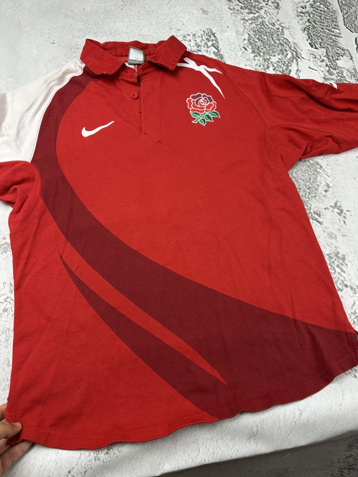 Nike Vintage Nike England Rugby Shirt World Cup Winner Red Y2K Size US L / EU 52-54 / 3 - 6 Thumbnail