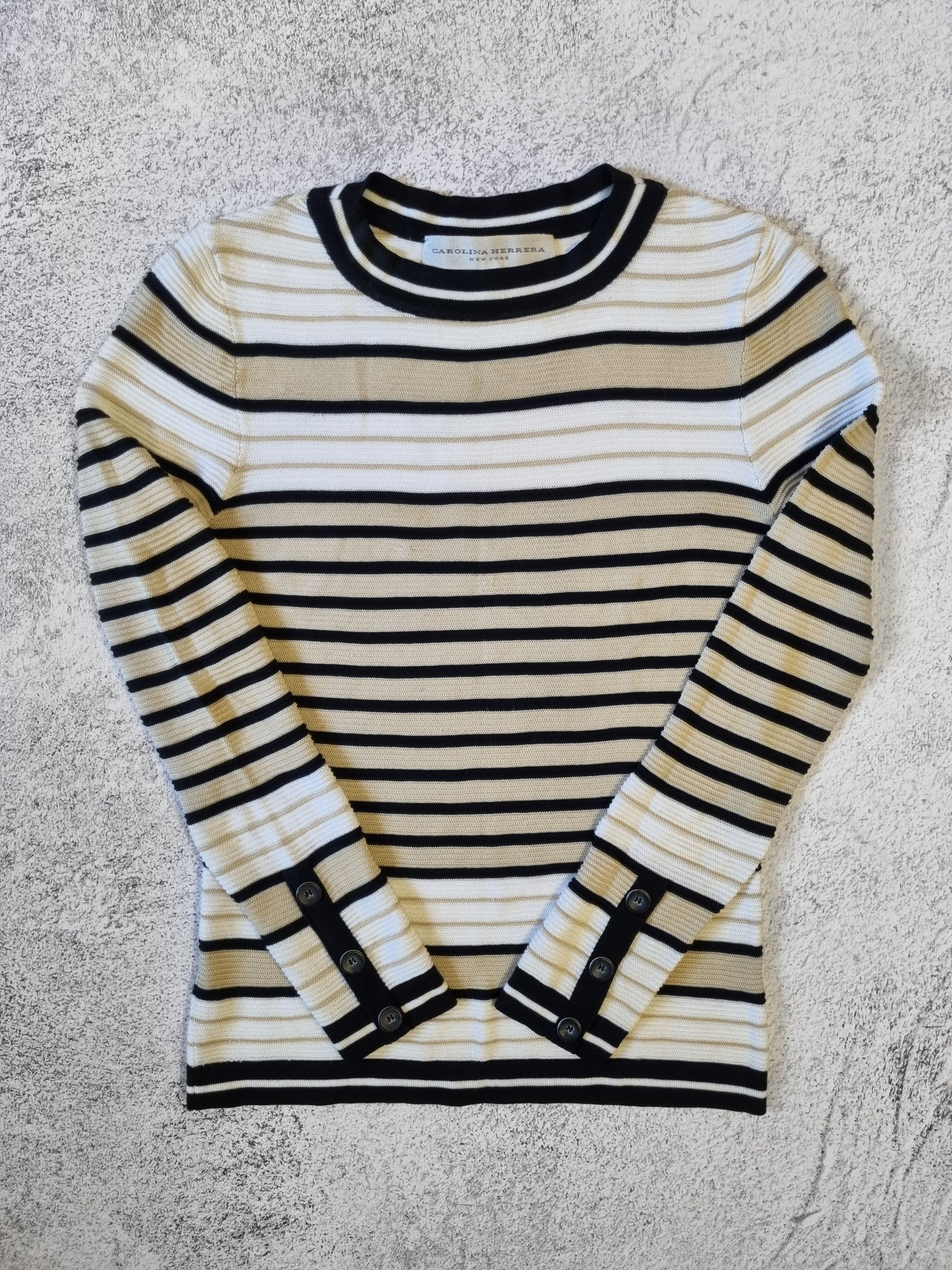Carolina Herrera × Designer × Vintage Carolina Herrera Vintage Striped Sweater Pullover Size XS / US 0-2 / IT 36-38 - 2 Thumbnail
